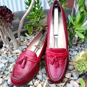 Bernardo Deep Red Italian Leather Loafers